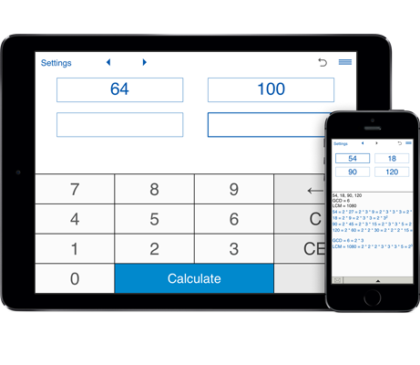 GCD and LCM calculator
