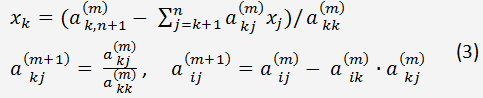 Solve systems of linear equations by Gaussian elimination