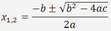 Quadratic equation roots