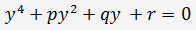 depressed equation of the fourth degree